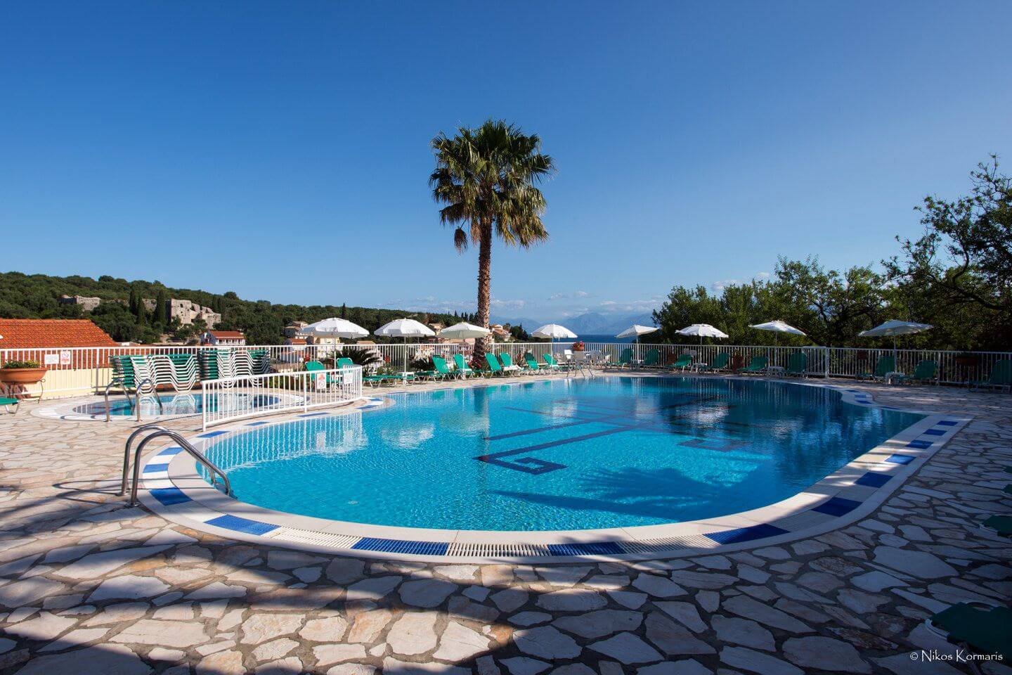 Poolside relaxation area